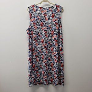 New Directions Floral Sleeveless Pullover Dress XL